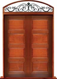 horizontal 4 panel: double door +  two sidelights
