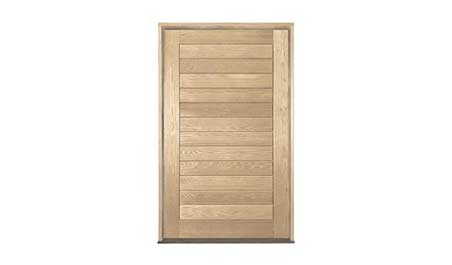 horizontal plank oak pivot: door in frame