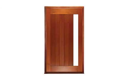 vertical plank glazed pivot: door in frame